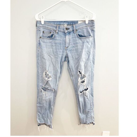 Rag & bone dre capri distressed light wash size 27 - Picture 2 of 5